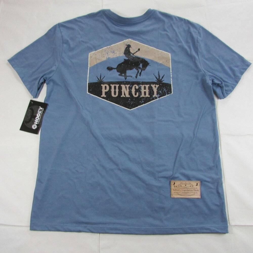 Hooey Men's Short Sleeve Ranchero Pocket Graphic T-Shirt Denim Blue